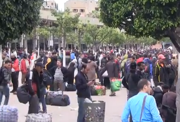 صورة بعد إعلان وقف الربط بين المدن.. الفوضى في محطة أولاد زيان بالبيضاء