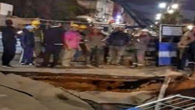 صورة انهيار أرضي بأحد شوارع القنيطرة