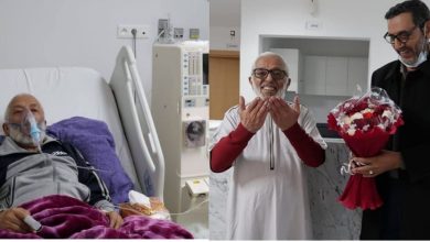 صورة الفنان الأمازيغي الحسين برداوز يغادر المستشفى عقب تحسن وضعه الصحي -صورة