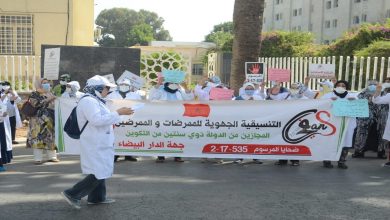 صورة مطالب بترقية الممرضين وإنصافهم في التعويضات عن الأخطار المهنية