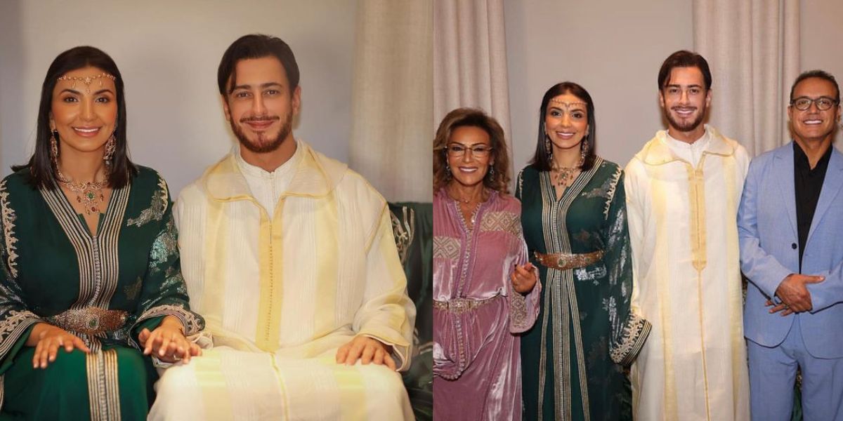 البشير عبده وسعد لمجرد يخطفان الأنظار في حفل زفاف شقيق زوجته