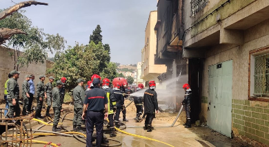 صورة حريق بـ”حمام” يستنفر السلطات في سطات